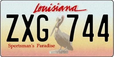 LA license plate ZXG744