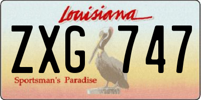 LA license plate ZXG747