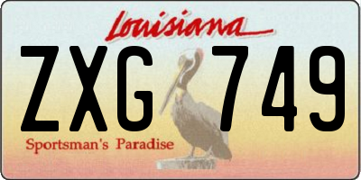 LA license plate ZXG749