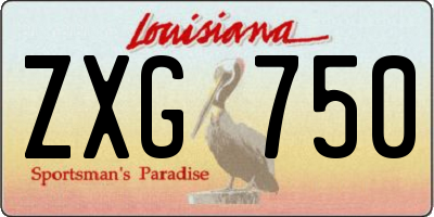 LA license plate ZXG750