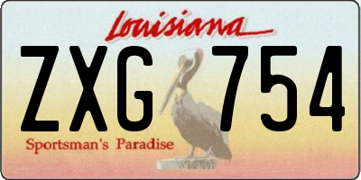 LA license plate ZXG754