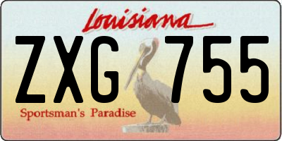 LA license plate ZXG755