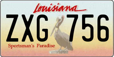 LA license plate ZXG756