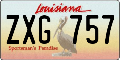 LA license plate ZXG757