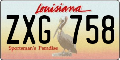 LA license plate ZXG758