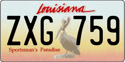 LA license plate ZXG759