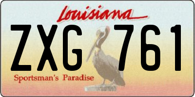 LA license plate ZXG761