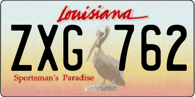 LA license plate ZXG762