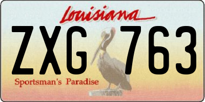 LA license plate ZXG763