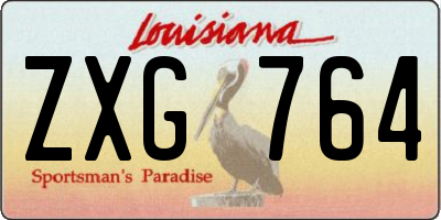 LA license plate ZXG764