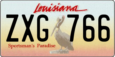 LA license plate ZXG766
