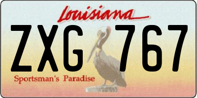 LA license plate ZXG767