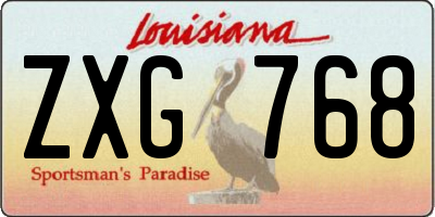 LA license plate ZXG768