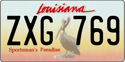 LA license plate ZXG769