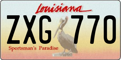 LA license plate ZXG770