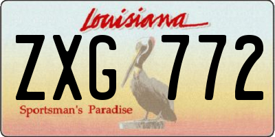 LA license plate ZXG772