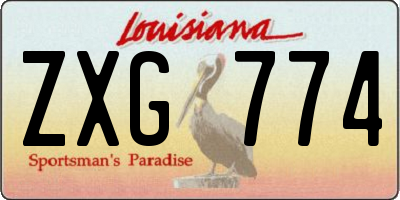 LA license plate ZXG774