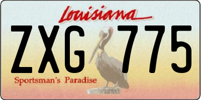 LA license plate ZXG775