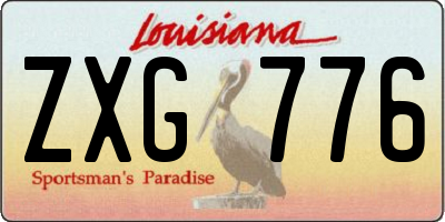 LA license plate ZXG776