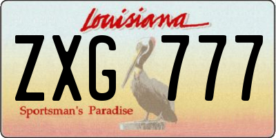 LA license plate ZXG777