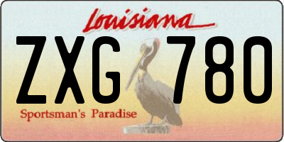 LA license plate ZXG780