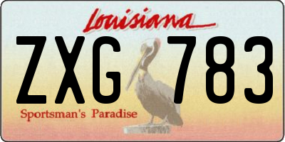 LA license plate ZXG783