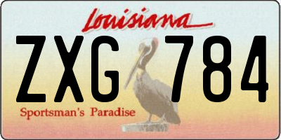 LA license plate ZXG784