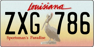 LA license plate ZXG786