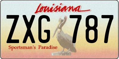 LA license plate ZXG787