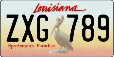 LA license plate ZXG789