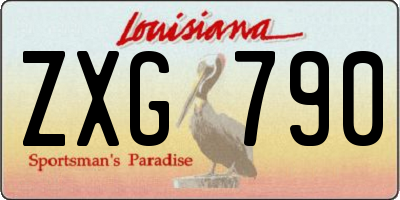 LA license plate ZXG790