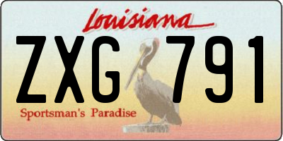 LA license plate ZXG791