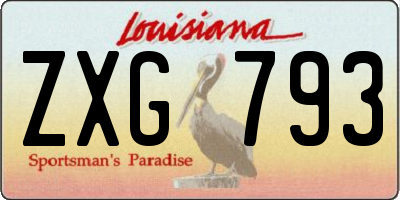 LA license plate ZXG793