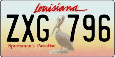 LA license plate ZXG796
