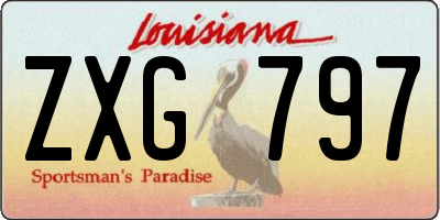 LA license plate ZXG797
