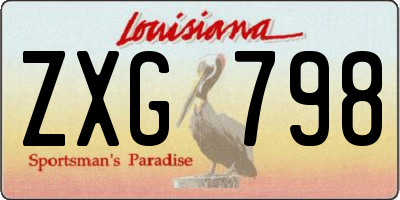 LA license plate ZXG798