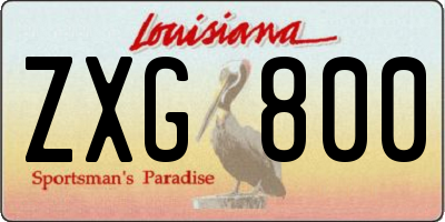 LA license plate ZXG800