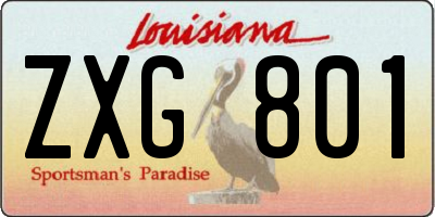 LA license plate ZXG801