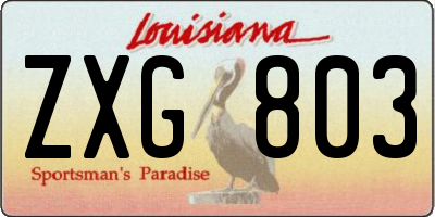 LA license plate ZXG803