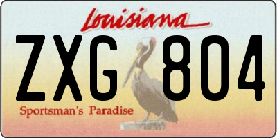 LA license plate ZXG804