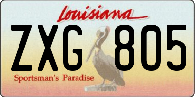 LA license plate ZXG805