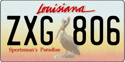 LA license plate ZXG806