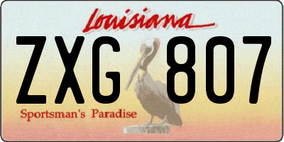 LA license plate ZXG807