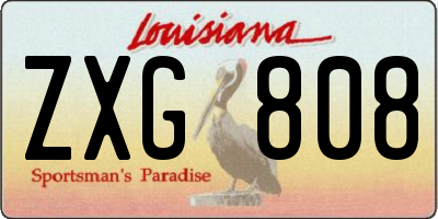 LA license plate ZXG808