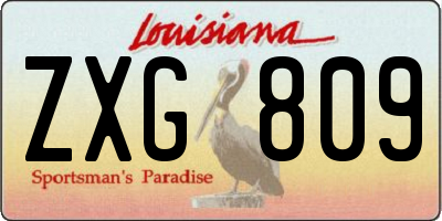 LA license plate ZXG809