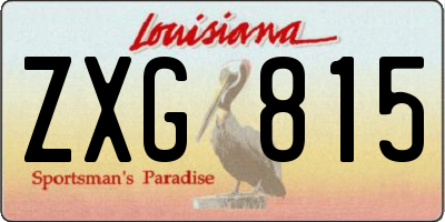 LA license plate ZXG815