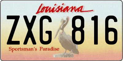 LA license plate ZXG816