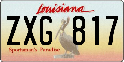 LA license plate ZXG817