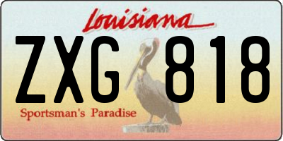 LA license plate ZXG818