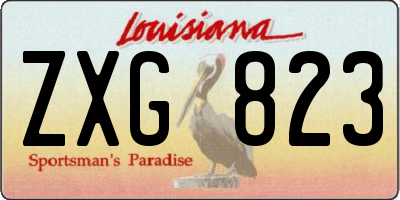 LA license plate ZXG823